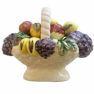 Vintage Jay Willfred Porcelain Fruit Basket Centerpiece